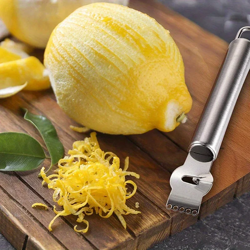 Household Kitchen Gadgets Vegetable Cutter Silk Cutter - 1pc Lemon Zester Grater Stainless Steel