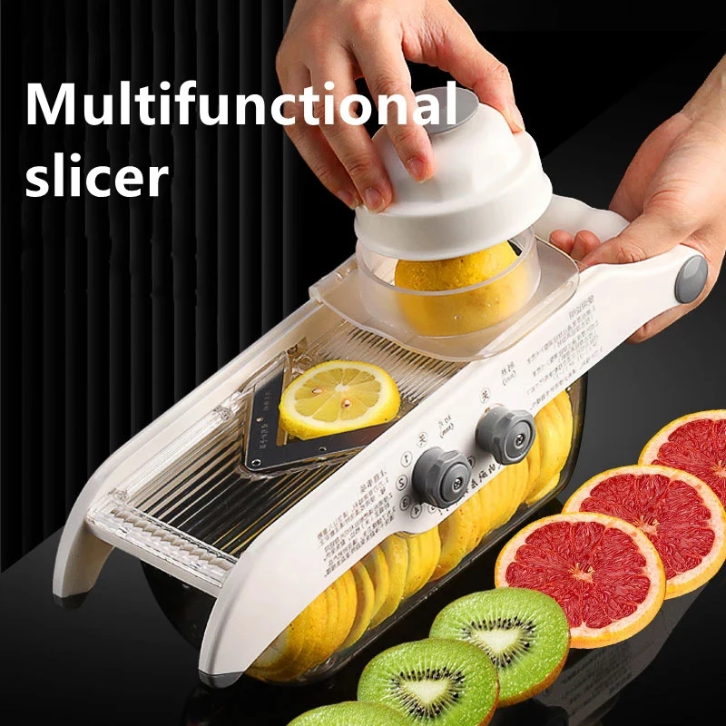 Household Kitchen Gadgets Vegetable Cutter Silk Cutter - Multifunctional Lemon Slicer Vegetable Grater With