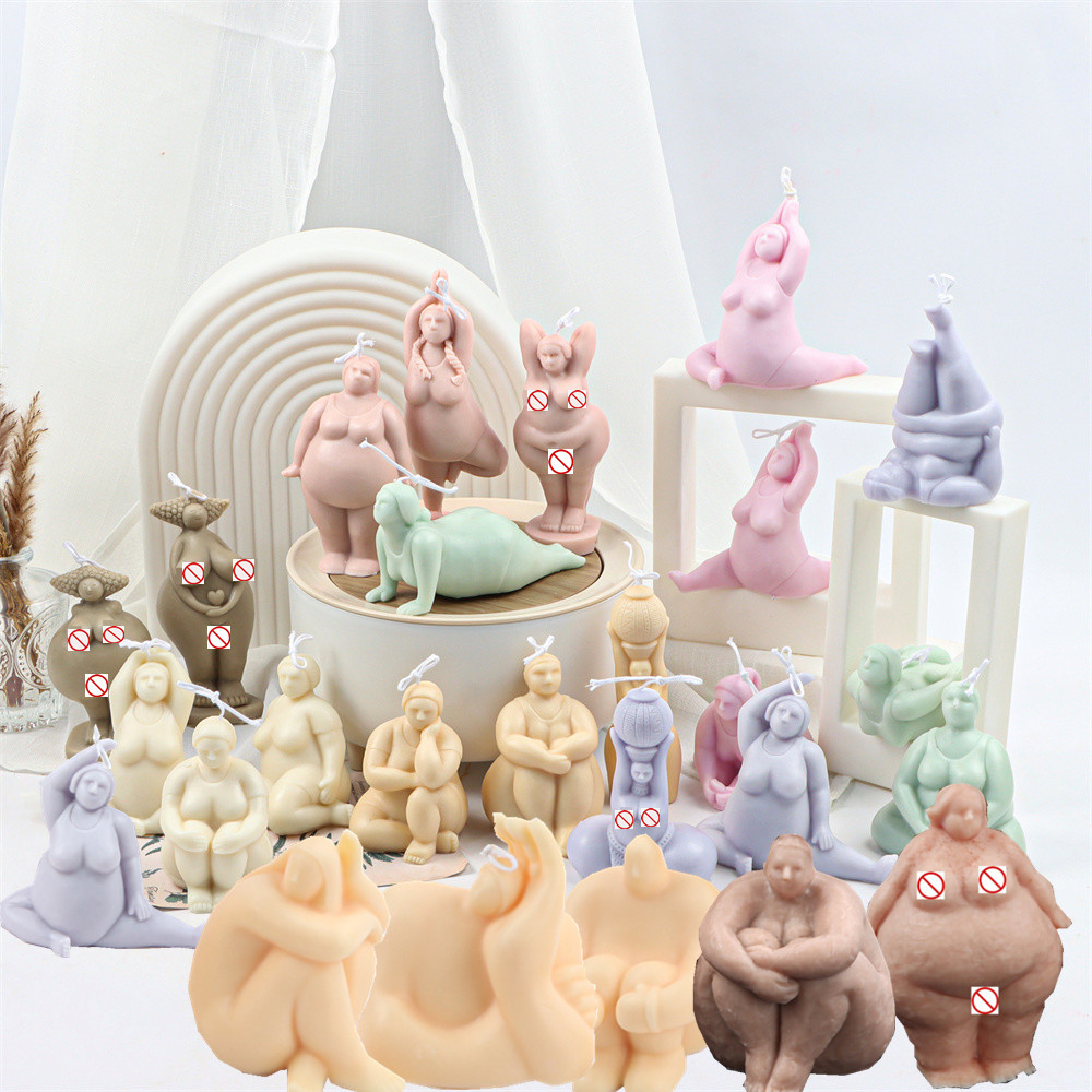 Kitchen Gadgets For Mom - Abstract Fat Women Body Candle Silicone