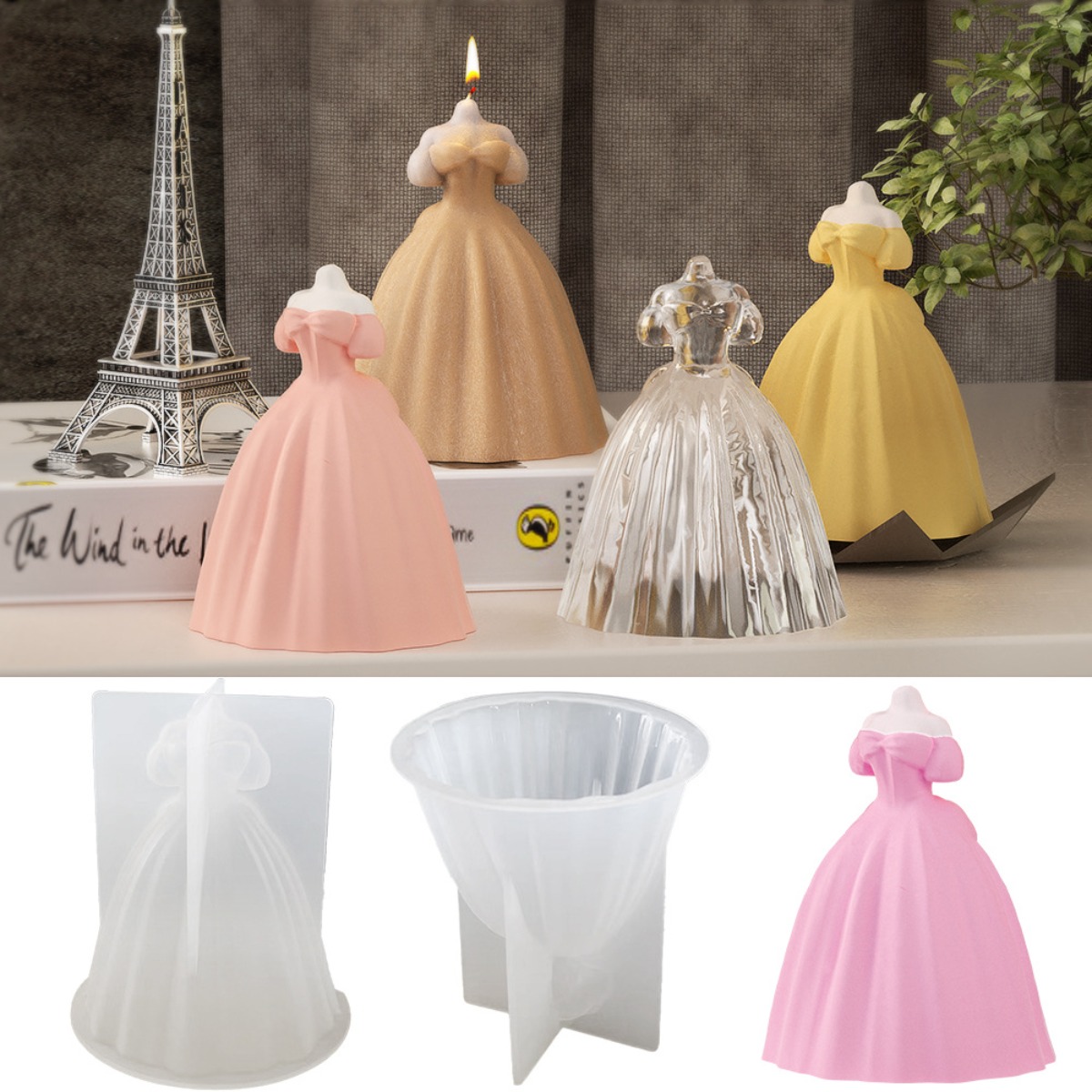 Kitchen Gadgets For Mom - Pretty Princess Dress Silicone Candle Mold