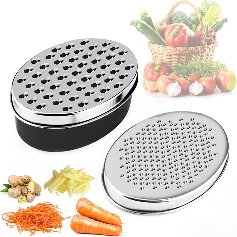 Cheese Grater Box - Double-sided Cheese Grater Stainless Steel Cheese