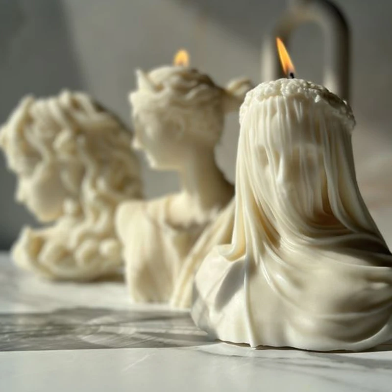 Kitchen Gadgets For Mom - Veil Girl Candle Silicone Mold DIY