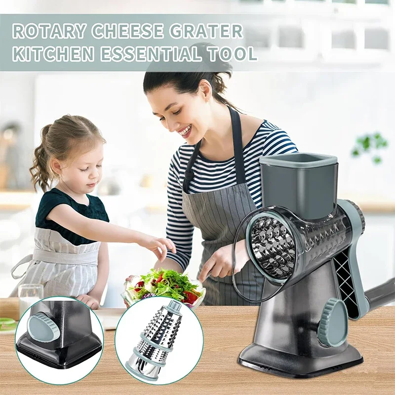 2025 3-in-1 Rotary Cheese Grat - Cheese Grater Box ulasan dan harga