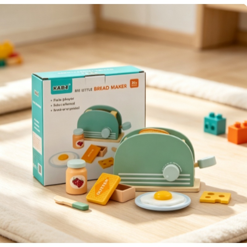 Wooden Simulation Toaster Toy  - Kitchen Gadgets For Kids ulasan dan harga