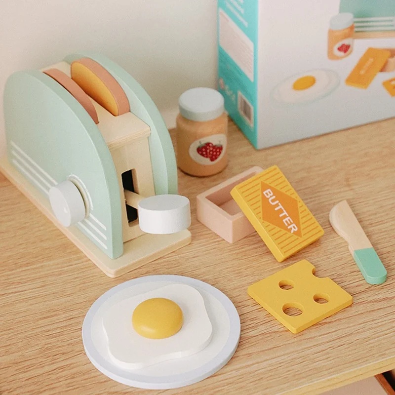 Wooden Simulation Toaster Toy  - Kitchen Gadgets For Kids ulasan dan harga