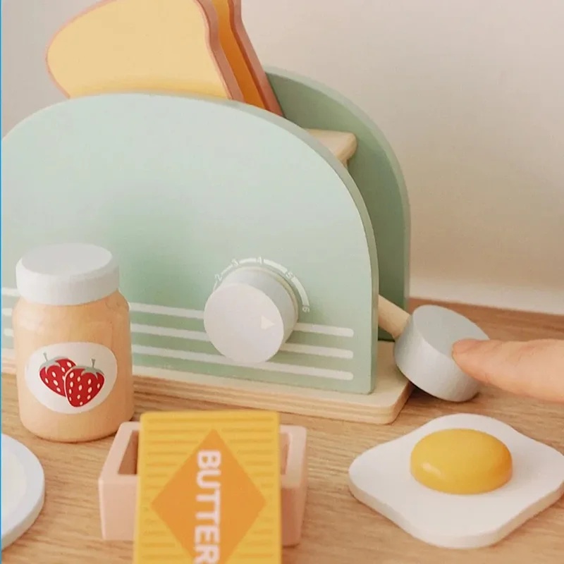 Wooden Simulation Toaster Toy  - Kitchen Gadgets For Kids ulasan dan harga