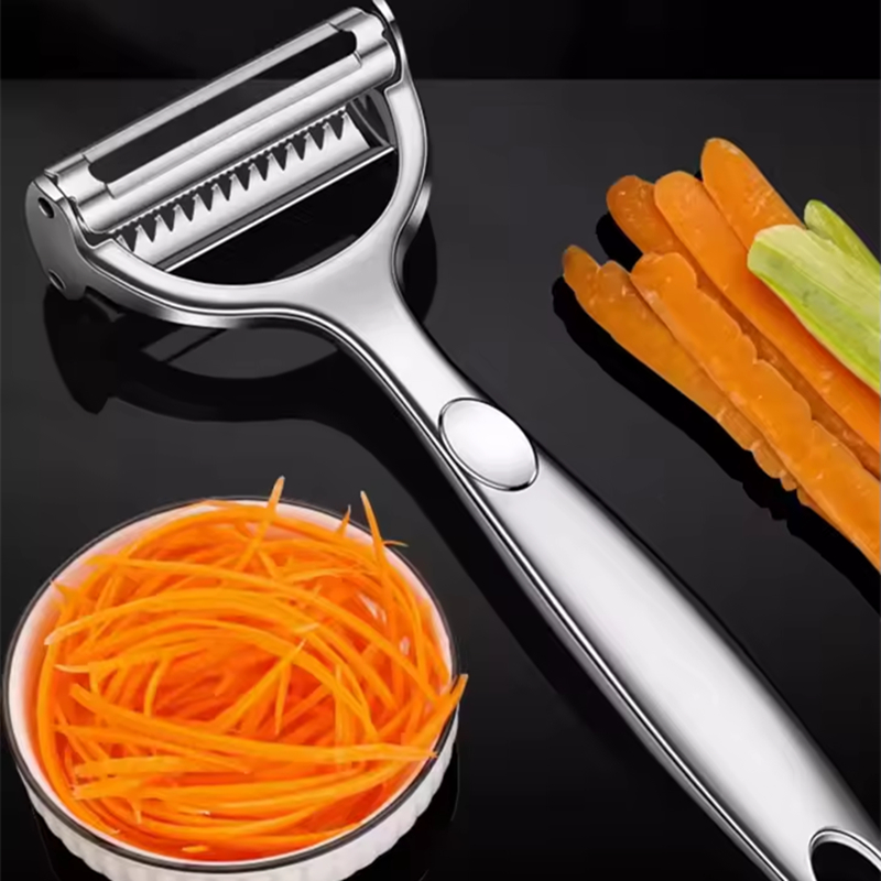 2in1 Stainless Steel Vegetable - Household Kitchen Gadgets Vegetable Cutter Silk Cutter ulasan dan harga