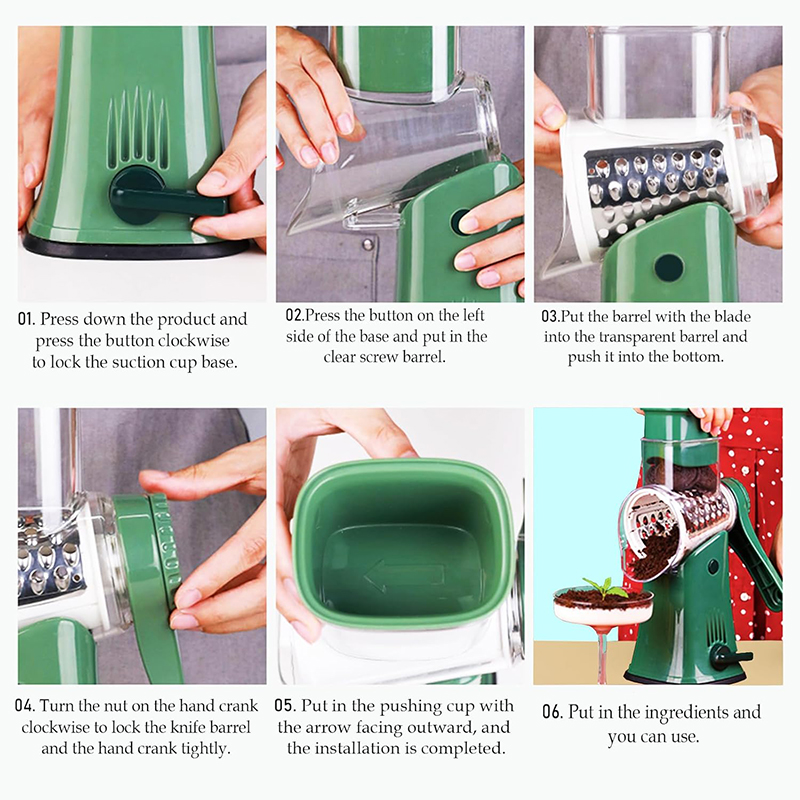 LMETJMA 5 in 1 Rotary Cheese G - Cheese Grater Box ulasan dan harga