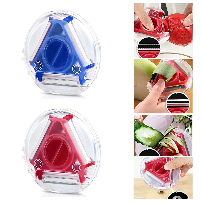 1/3PCS 3in1 Magic Trio Peeler  - Household Kitchen Gadgets Vegetable Cutter Silk Cutter ulasan dan harga